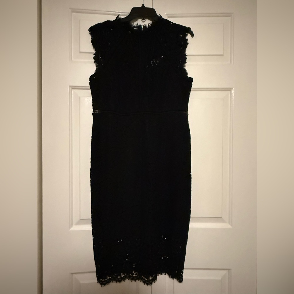 Bardot Black High Neck Lace Dress